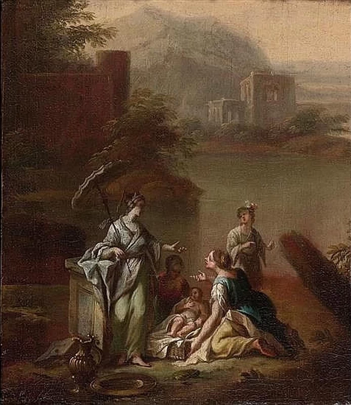 Mosè salvato dalle acque - attribuito